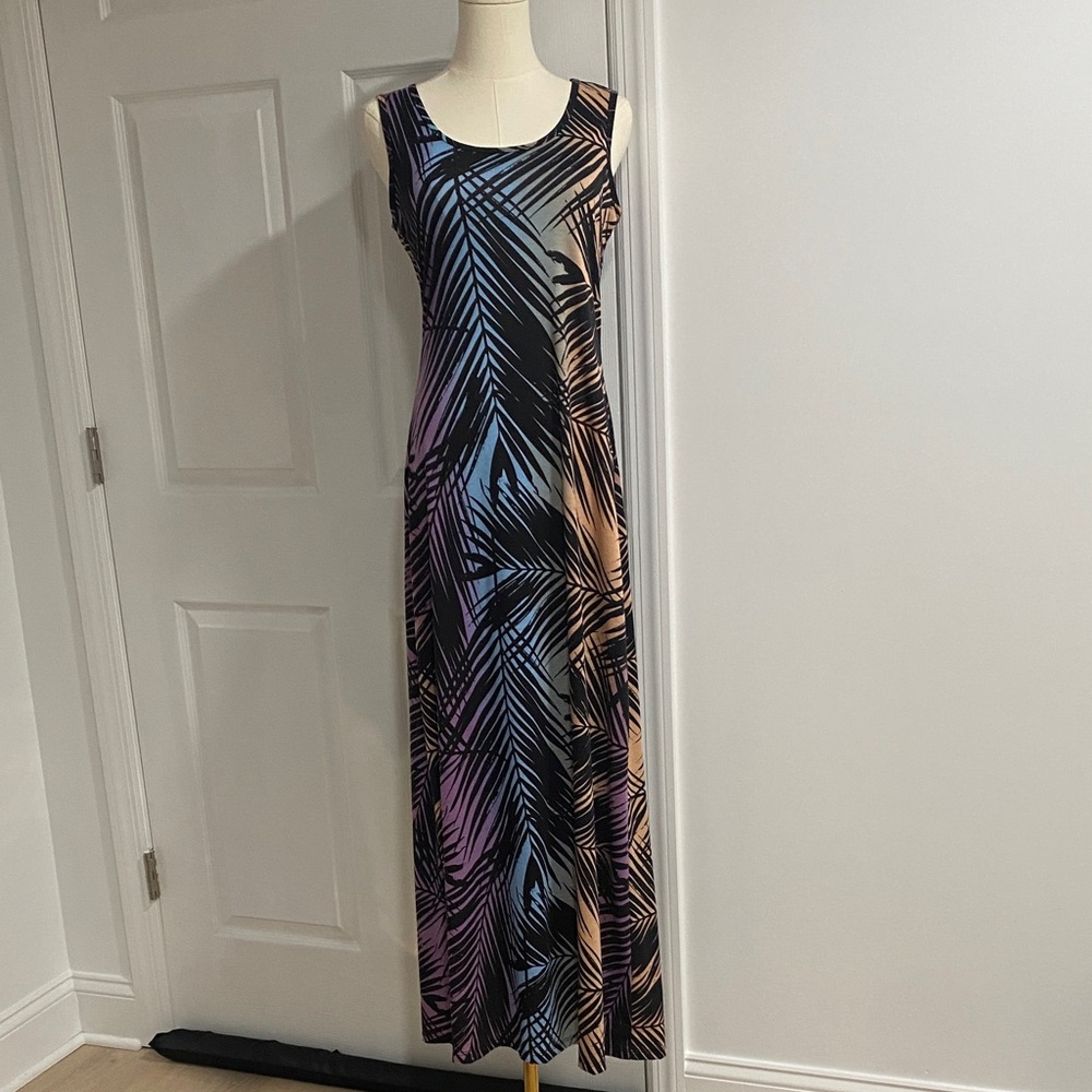 LuLaRoe Blue Green Sheath Maxi Dress